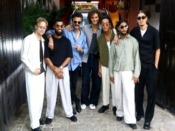 Anil Kapoor poses with Quick Style at his residence in Mumbai 