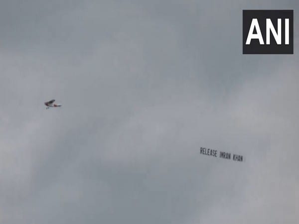 Aircraft carrying message 'Release Imran Khan' flies over stadium during IND v PAK match in New York
