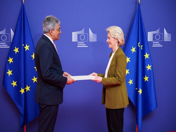 Indian envoy Saurabh Kumar presents credentials to European Commission President 