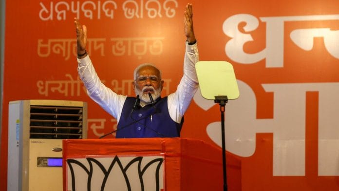 PM Narendra Modi at BJP HQ in New Delhi, Tuesday | Suraj Singh Bisht | ThePrint