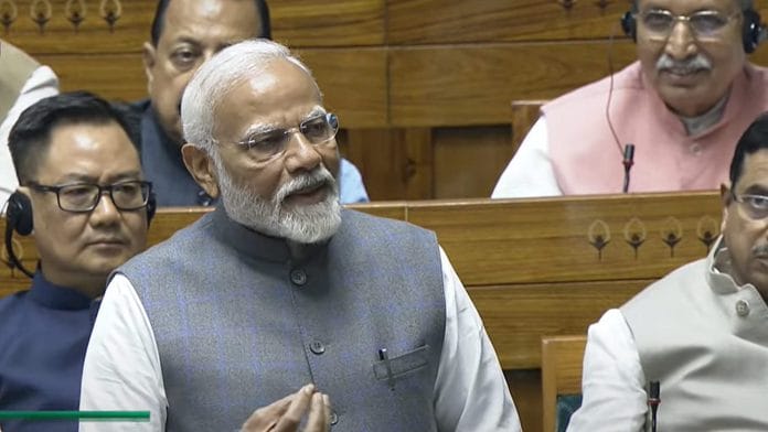 Prime Minister Narendra Modi speaks during election of the Speaker of the 18th Lok Sabha, in New Delhi on Wednesday | PTI Photo