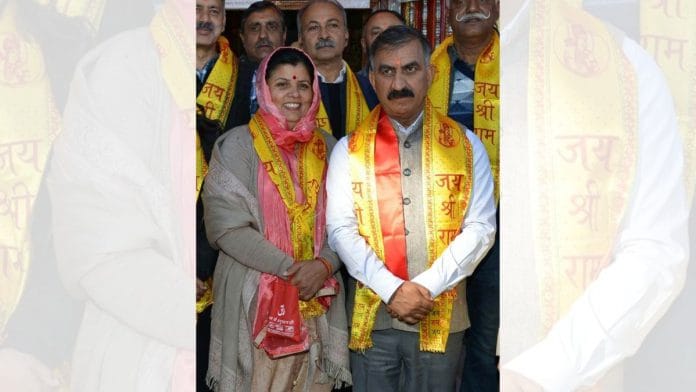 Himachal Pradesh Chief Minister Sukhvinder Singh Sukhu with his wife Kamlesh Thakur | ANI file photo