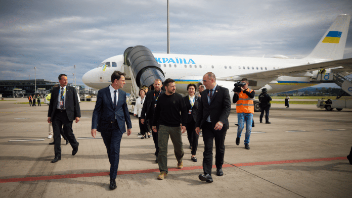 Ukraine President Volodymyr Zelenskyy arrives in Switzerland for the Global Peace Summit | Pic credit: X/@ZelenskyyUa