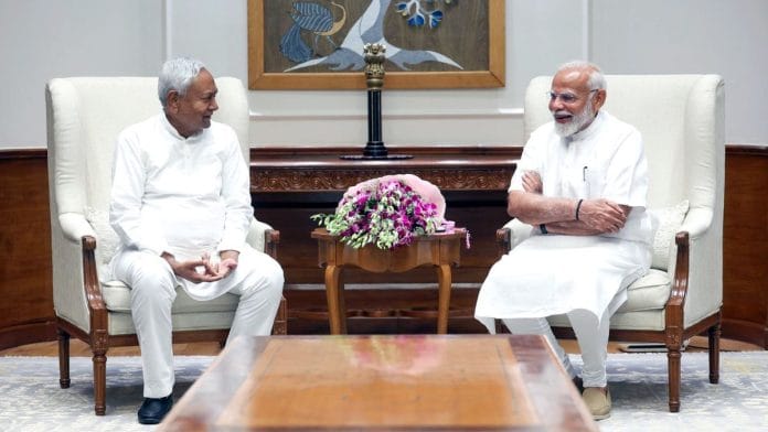 Bihar CM Nitish Kumar meets Prime Minister Narendra Modi at the PM's residence in New Delhi Monday | ANI