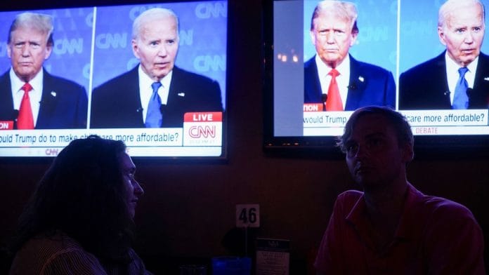 Republican presidential candidate, Donald Trump and Democrat presidential candidate, US President Joe Biden during the first presidential debate. | Reuters