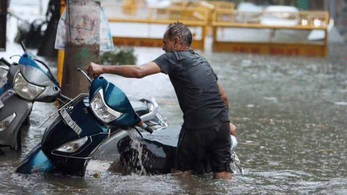Severe waterlogging in Delhi after heavy rains | Credit: ThePrint/Suraj Singh Bisht