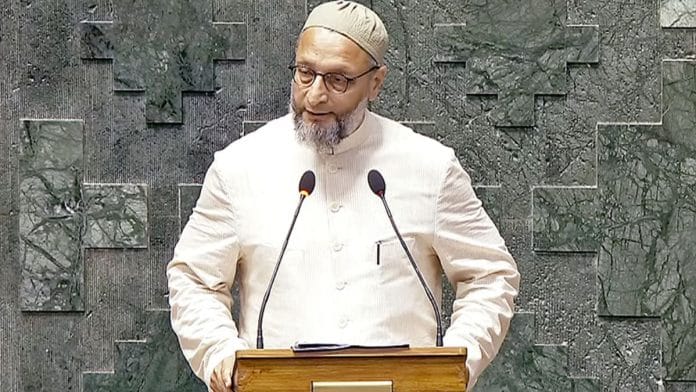Asaduddin Owaisi takes oath as a Member of the 18th Lok Sabha. The MP raised the slogan 