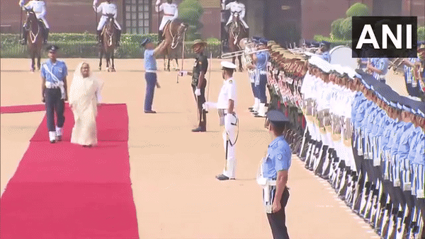 Bangladesh PM Hasina receives ceremonial welcome at Rashtrapati Bhavan