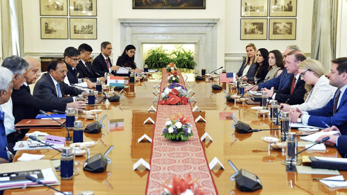 National Security Advisor (NSA) Ajit Doval and US NSA Jake Sullivan attend the annual meeting of the initiative on Critical and Emerging Technologies (CET) between India and the US, in New Delhi on Monday | ANI