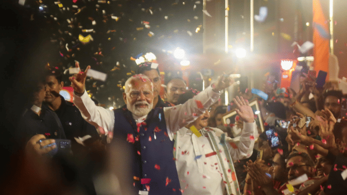 PM Modi at BJP headquarters | Suraj Singh Bisht | ThePrint