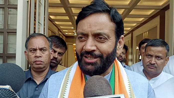 Haryana Chief Minister Nayab Singh Saini speaks to the media on JJP & Congress demanding a floor test in assembly, in Karnal | ANI