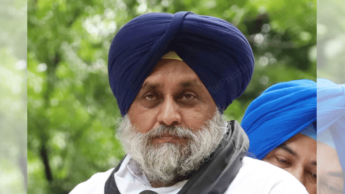 SAD head and former Punjab chief minister Sukhbir Badal is facing pressure from a section of rebel Akali leaders to resign from the post of party president | ThePrint