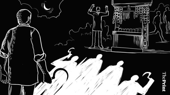 An illustration of the 1957 murder of Immanuel Sekaran | Prajna Ghosh | ThePrint