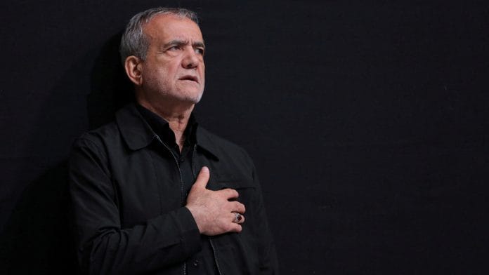 Iran's President-elect Masoud Pezeshkian attends a Muharram mourning ceremony in Tehran, Iran July 12, 2024 | Handout via Reuters
