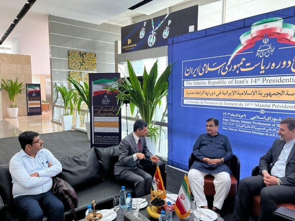 Union Minister Gadkari attends swearing-in ceremony of Iranian president Masoud Pezeshkian