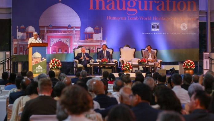 Minister Gajendra Singh Shekhawat inaugurated the sunken museum at the Humayun Tomb complex in New Delhi in the presence of Prince Rahim Aga Khan | Suraj Singh Bisht, ThePrint