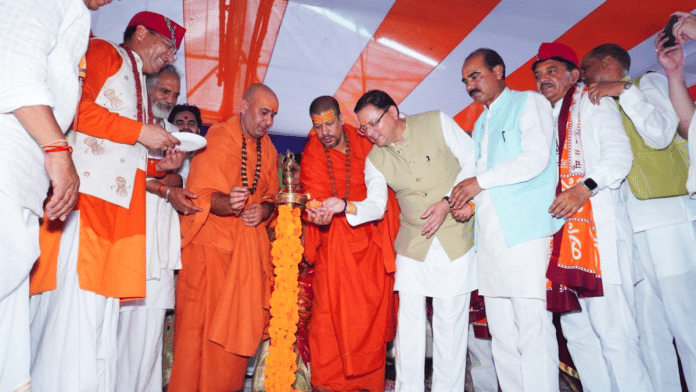 Uttarakhand CM Pushkar Singh Dhami had attended bhoomi pujan (ground-breaking ceremony) of Kedarnath temple in New Delhi | Pic credit: X/@pushkardhami