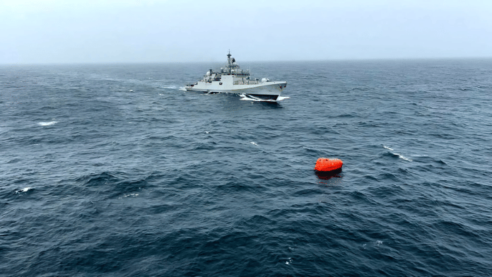INS Teg carrying out search and rescue mission | X/@indiannavy