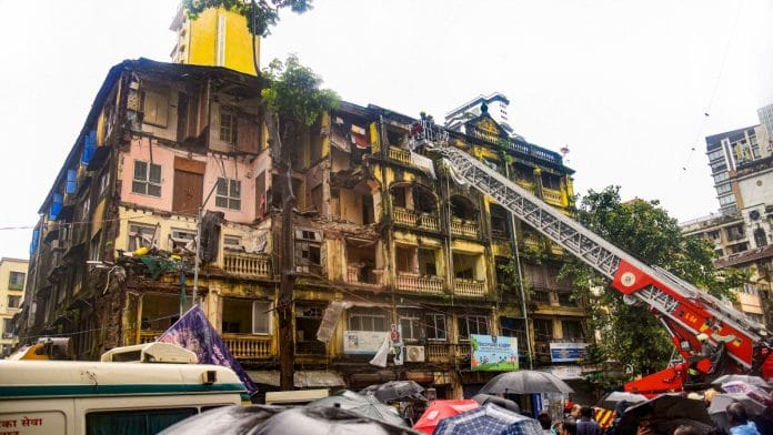 Rescue work underway after a portion of a four-storey residential building collapsed, at Grant Road, in Mumbai, Saturday, July 20, 2024 | PTI