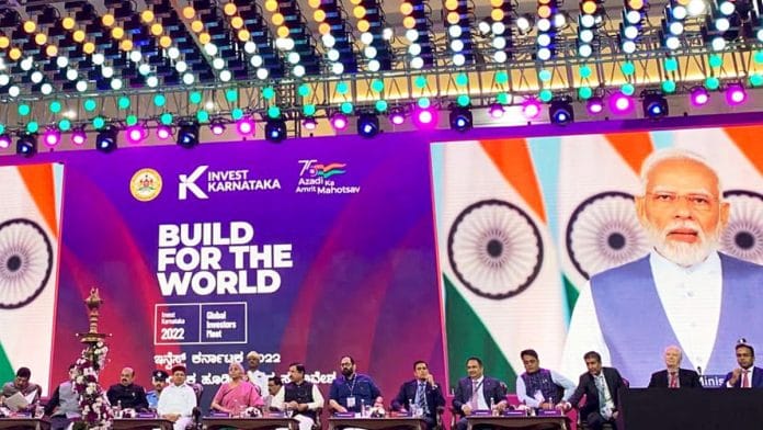 File photo of Invest Karnataka 2022, the Global Investors Meet of the state, in Bengaluru | Photo: ANI