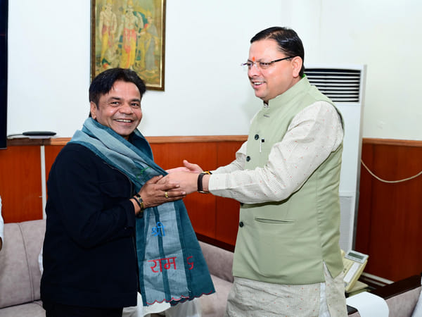 Rajpal Yadav meets Uttarakhand CM Pushkar Singh Dhami to discuss film opportunities