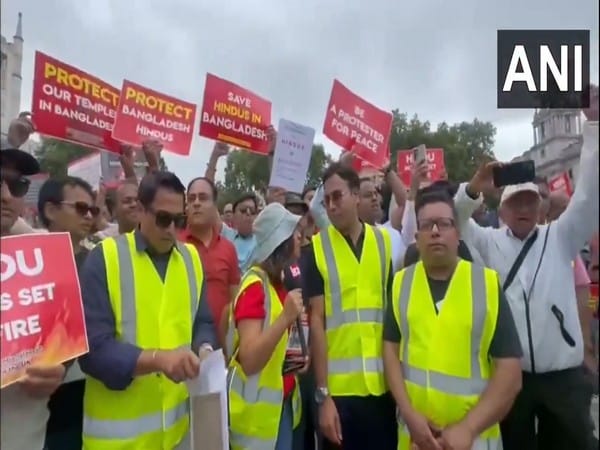 Protest outside UK Parliament condemns violence against Hindus in Bangladesh