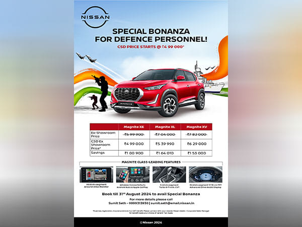 Nissan Launches 'Freedom Offer' - a Special Bonanza on the Magnite for All Defence, Central Paramilitary & State Police Forces
