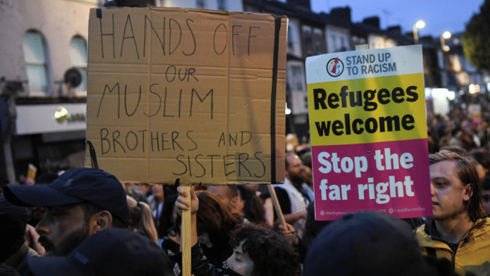 People gather against an an anti-immigration protest, in London, Britain, 7 August, 2024 | Reuters/Chris J Ratcliffe