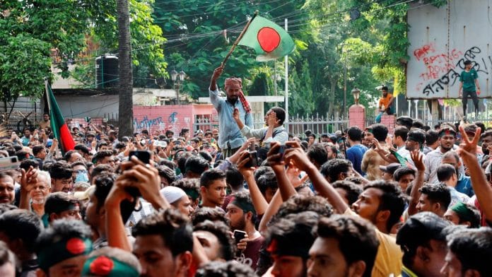 People celebrated the resignation of Prime Minister Sheikh Hasina in Dhaka, Bangladesh, August 5, 2024. | Reuters