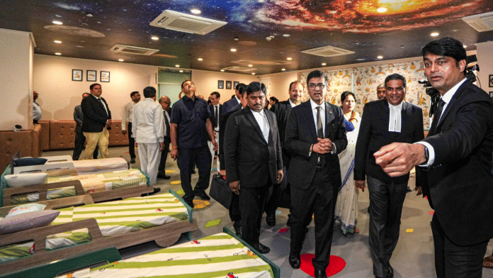 CJI DY Chandrachud at the inauguration of creche in Supreme Court | Credit: PTI