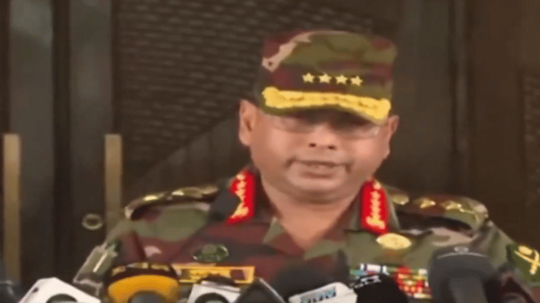 Who is the Bangladesh army chief who announced Hasina’s resignation?