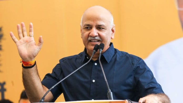 AAP leader Manish Sisodia addresses party workers | Photo: Suraj Singh Bisth, ThePrint