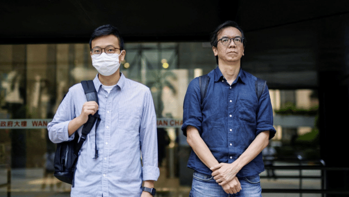 Chung Pui-kuen, former chief editor of Stand News, and Patrick Lam, former acting chief editor, leave District Court during the hearing on charges of conspiring to publish seditious publications, in Hong Kong, China on 27 June, 2023 | Reuters/Tyrone Siu/File Photo