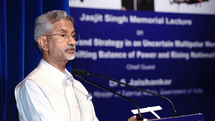 EAM S. Jaishankar delivers the 7th Jasjit Singh Memorial Lecture at Centre for Air Power Studies, New Delhi on Friday | X/@DrSJaishankar