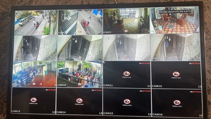 CCTV footage from a PG in Bnegaluru. ThePrint found that while many PGs had CCTV cameras and visitor logs, security was often lax.| Photo: Anisha Reddy, ThePrint