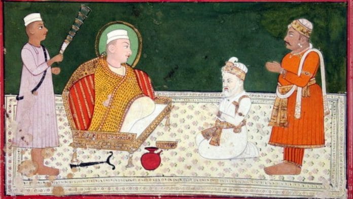 Mughal Emperor Akbar shows deference to Sufi saint Sheikh Salim Chishti