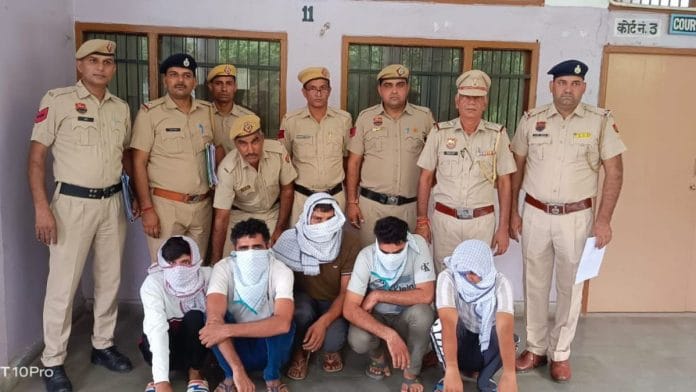 Some of the accused in the custody of Charki Dadri district Police. | By Special Arrangement