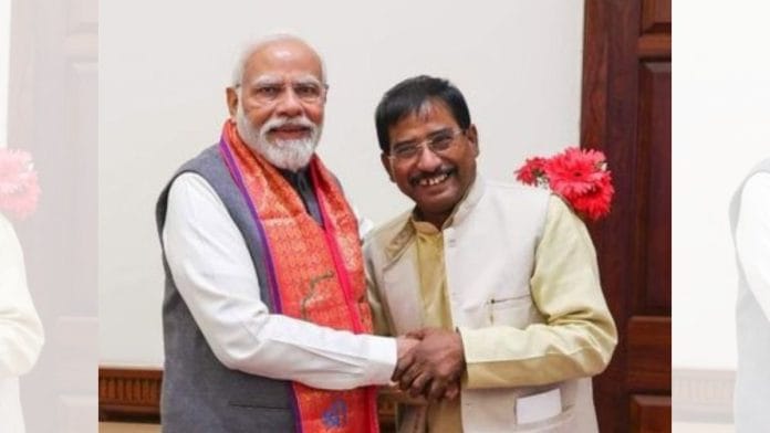 File photo of BJP MP Jagannath Sarkar with Prime Minister Narendra Modi | X/@mp_jagannath