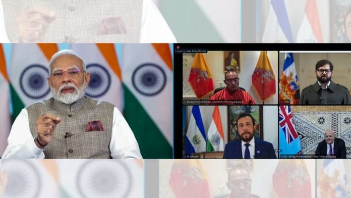 Prime Minister Narendra Modi addresses the 3rd edition of the Voice of Global South Summit via video conferencing | Photo: ANI