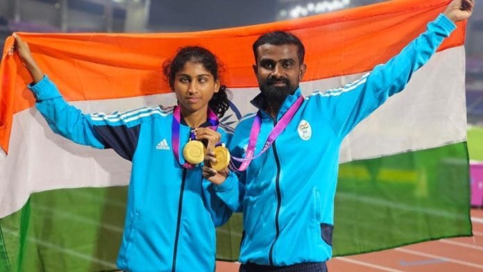 Para athlete Rakshitha Raju with her current coach and guide runner, Rahul Balakrishna | Special arrangement