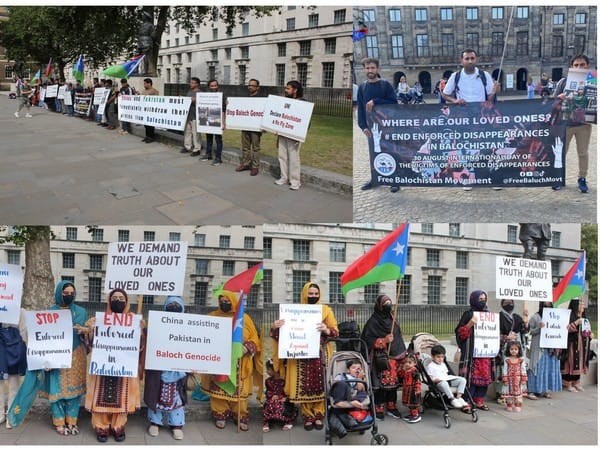 Baloch diaspora protest in London, Amsterdam against Pak atrocities in Balochistan