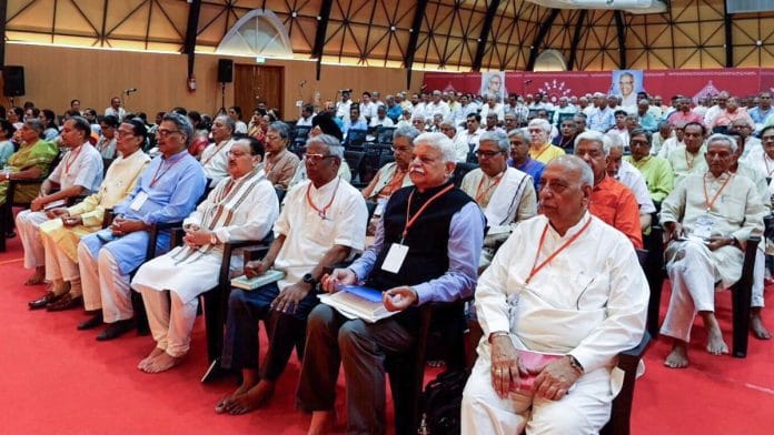 Union Health Minister and Bharatiya Janata Party (BJP) National President JP Nadda and others attend the three-day Akhil Bharatiya Samanvay Baithak of the Rashtriya Swayamsevak Sangh (RSS), in Palakkad on 31 August 2204. | ANI