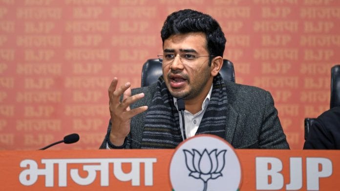 File photo of Tejasvi Surya, National President, Bharatiya Janata Yuva Morcha (BJYM)