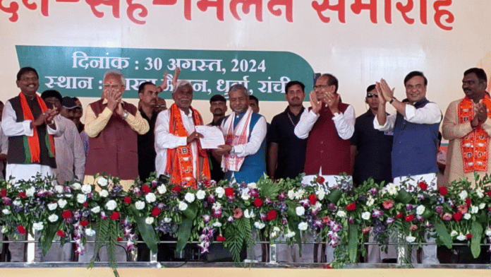 Former Jharkhand chief minister Champai Soren joined the BJP on Friday | Niraj Sinha | ThePrint