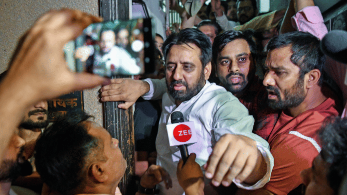 AAP's Okhla MLA Amanatullah Khan after an ED team raided his residence in New Delhi on Tuesday | ANI