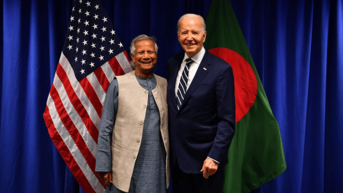 Chief Adviser to interim Bangladesh government, Muhammad Yunus with US President Joe Biden | Photo : X @ChiefAdviserGOB
