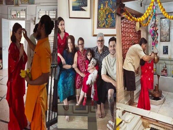 Soha Ali Khan, Kunal Kemmu visit temple with daughter Inaaya on Diwali 