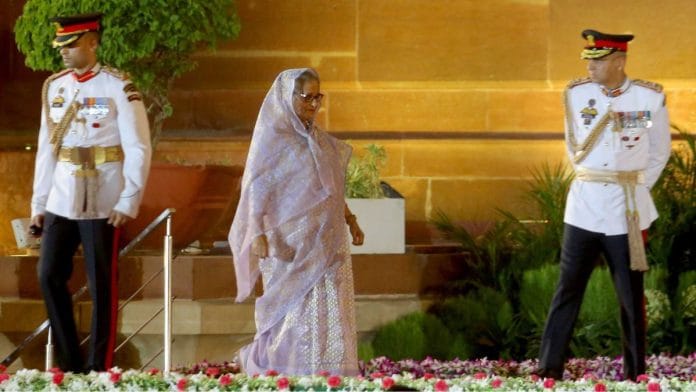 File photo of Former prime minister of Bangladesh Sheikh Hasina and Indian Prime Minister Narendra Modi | Praveen Jain | ThePrint