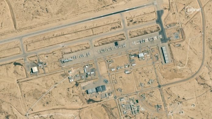An aerial view shows the Nevatim Airbase before Iran's mass drone and missile attack, in Israel, August 3, 2024. 2024 Planet Labs Inc./Handout via REUTERS/File Photo