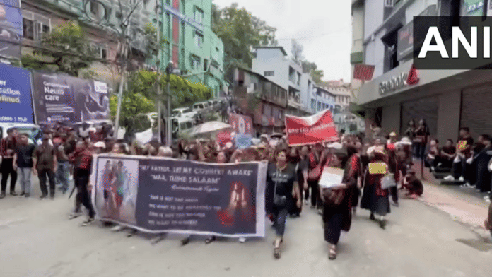 Locals in Aizawl protest over the Manipur issue | ANI/X